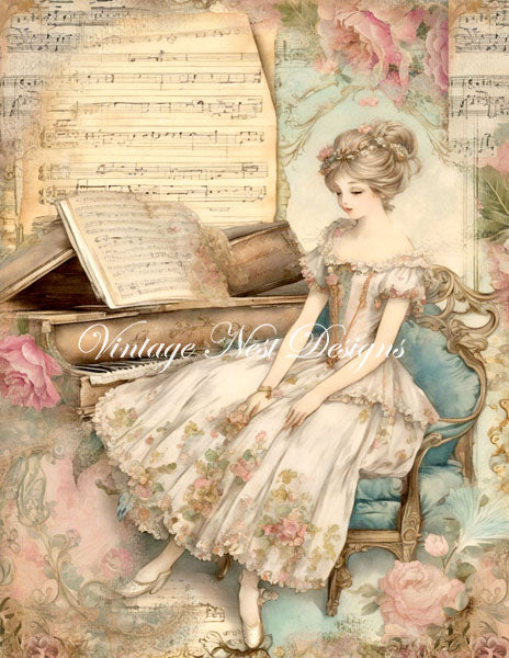 Digital Print Victorian Woman No.2 Illustration Instant Download