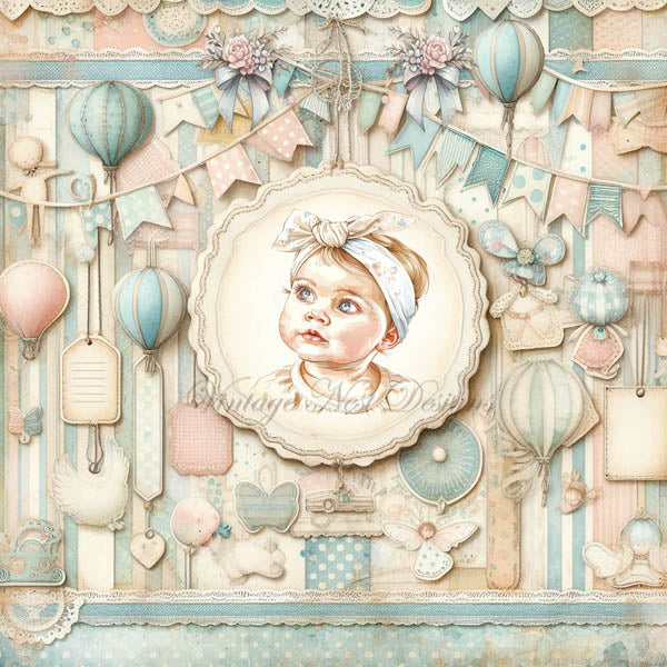 Impressions numériques Pages bébé amour vintage N°1 Illustration Téléchargement instantané