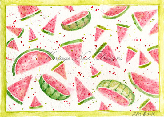Wassermelonen Nr.1 Aquarell Digitaldruck Scrapbooking