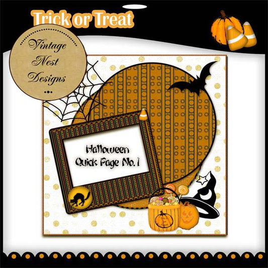 Page rapide de scrapbooking numérique Halloween n°1 Téléchargement instantané