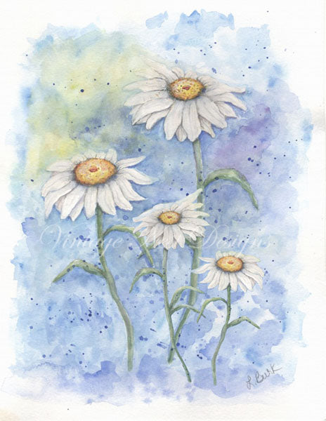 Gänseblümchen Nr. 2 Digitaler Druck Aquarellmalerei