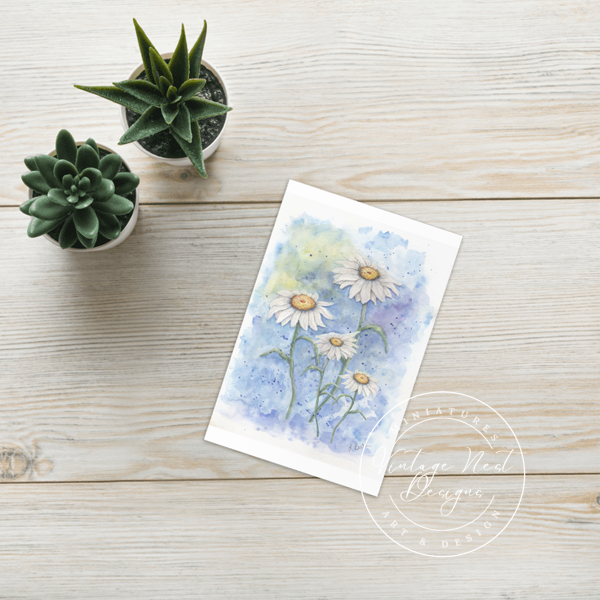 Digital Print Daisies No.2 Watercolor Painting