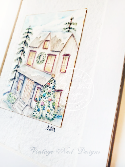 Holiday House No.1 Original Watercolor Painting image 1
