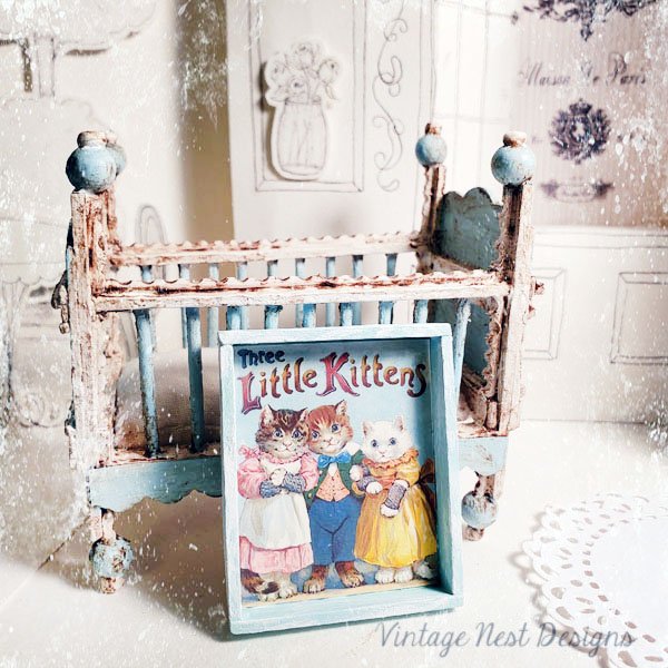 Three Little Kittens No.1:2 Dollhouse Miniature Handmade image 3