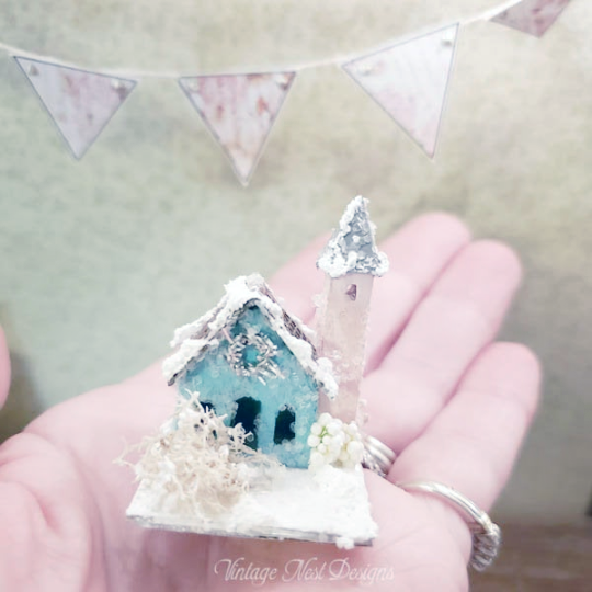 Putz Glitter Holiday Church No.7 Handmade Miniature image 4