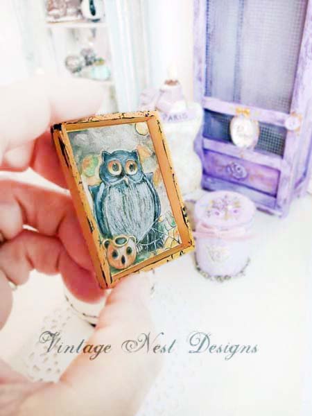 Halloween Owl No.4:3 Dollhouse Miniature Handmade image 5
