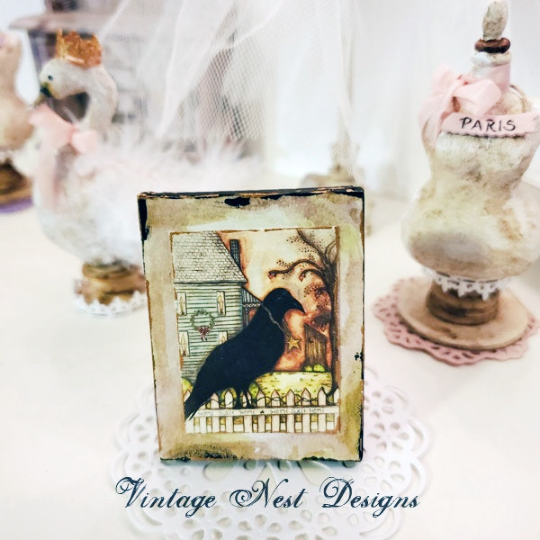 Home Sweet Home Crow No.1:2 Dollhouse Miniature Handmade image 0