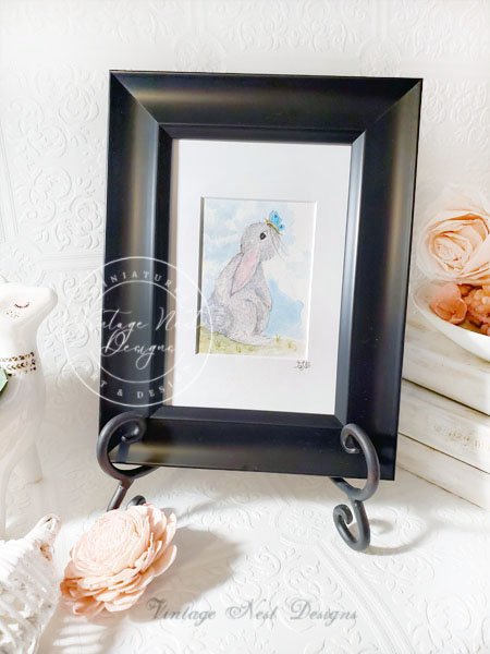 Rabbit and Butterfly No.1 Original Watercolor Painting image 6