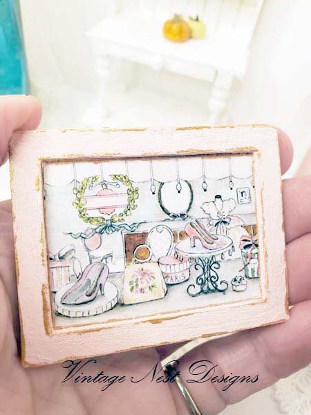 Store Front No.1:1 Dollhouse Miniature Handmade Wooden Framed Art image 7