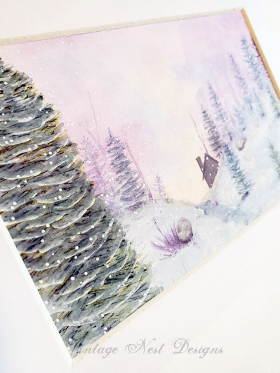 Winter Scene No.4 Original Watercolor Painting image 1