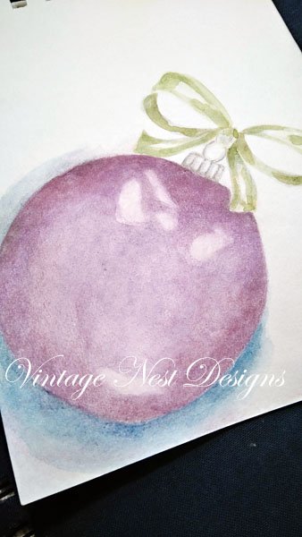 Christmas Bulbs No.4 Digital Prints Watercolor Painting image 3