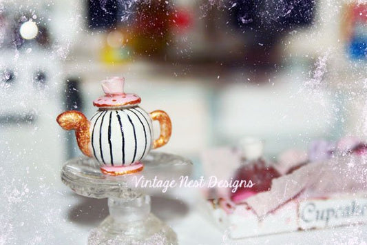 Tea Pot No.2 Dollhouse Miniature Handmade image 0