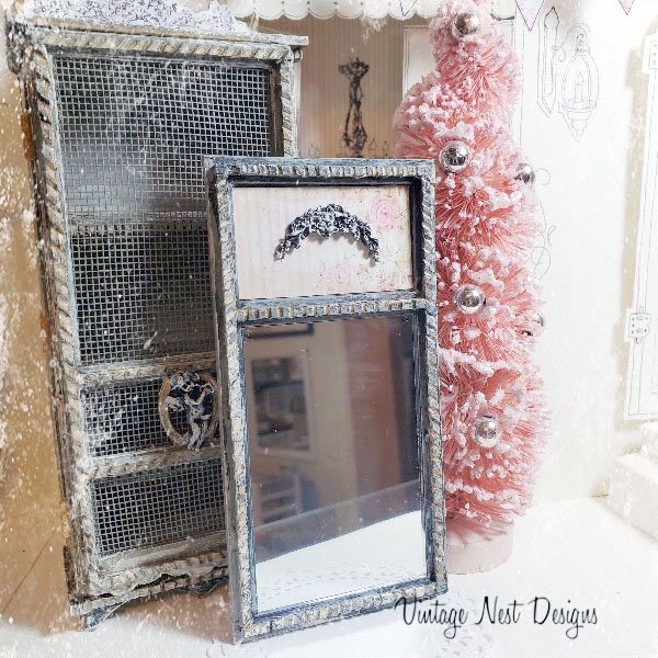 Old Vintage Mirror No.2 Dollhouse Miniature Handmade image 7