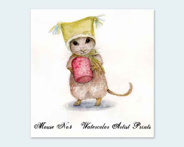 Mouse No.4 Digital Prints Watercolor Painting image 2