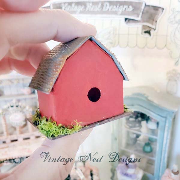 Putz Red Barn No.4 Handmade Miniature image 2