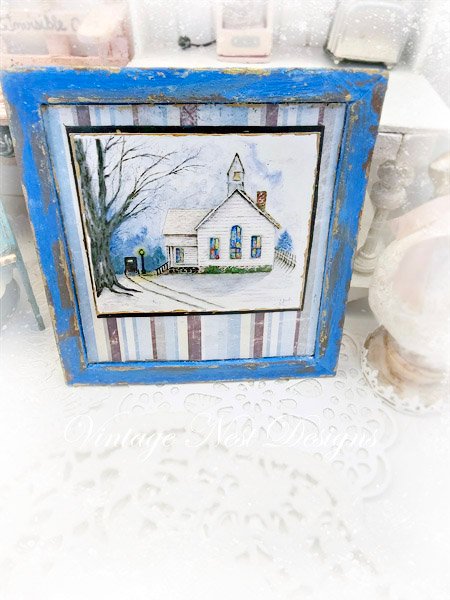 Sunday Arrival No.1:3 Dollhouse Miniature Handmade Wooden Framed Art image 2