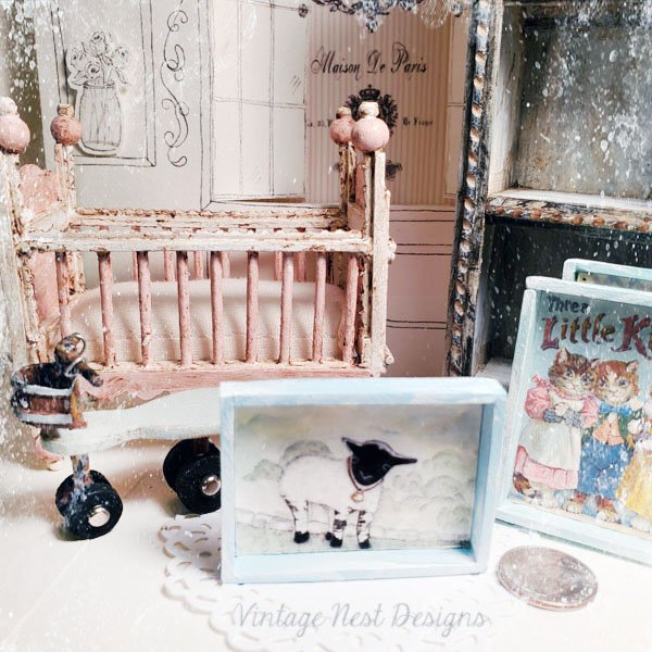 Nursery Lamb No.1:1 Dollhouse Miniature Handmade image 5