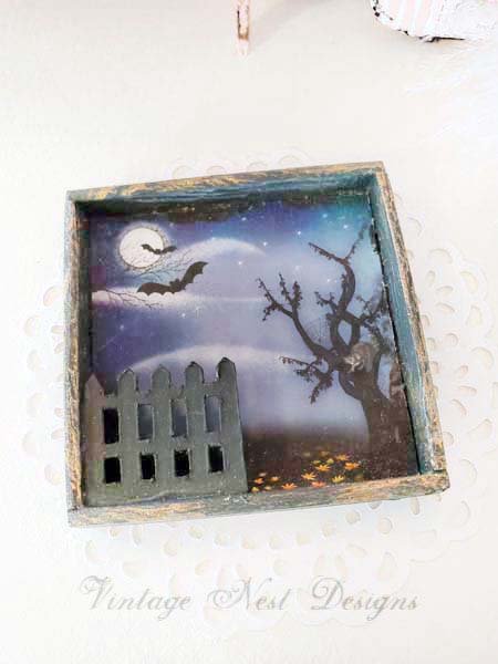 Happy Hauntings No.1:2 Dollhouse Miniature Handmade Wooden Framed Art image 5