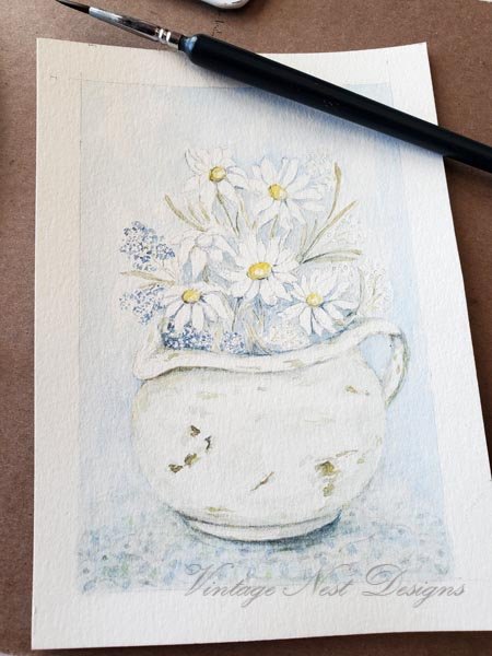 Daisies No.1 Original Watercolor Painting image 7