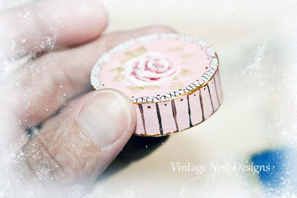 Hat Band Box No.35 Dollhouse Miniature Handmade image 1