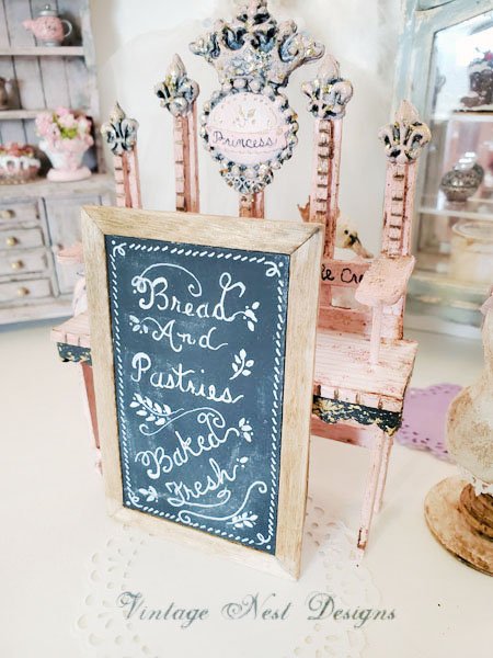 Bakery Sign No.19 Dollhouse Miniature Handmade Wooden Framed Art image 5