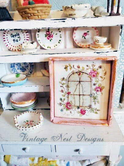 Bird Nest Faux Window No.1:1 Handmade Dollhouse Miniature image 4