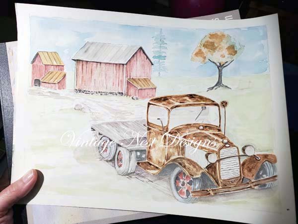 Model AA Truck Digital Prints Watercolor Painting image 3