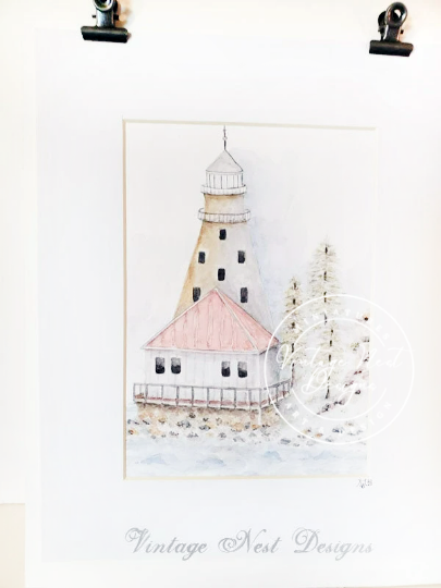Lighthouse No.1 Original Watercolor Painting. image 0