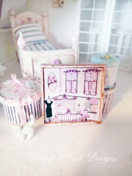 Glamour Girl Bedroom No.1:1 Dollhouse Miniature Handmade image 1