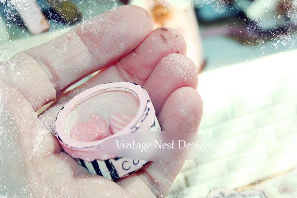 Pink & Black Cookie Box No.1 Dollhouse Miniature Handmade image 2
