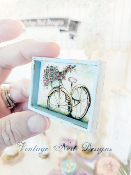 Roses & Bicycle No.1:1 Dollhouse Miniature Handmade image 4
