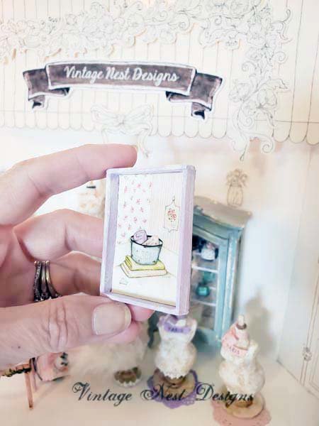 Bath Soaps No.1:1 Dollhouse Miniature Handmade Wooden Framed Art image 5
