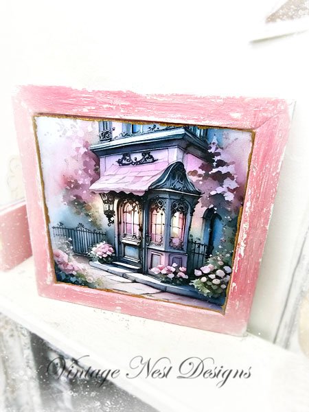 City Life No.5:1:1 Dollhouse Miniature Handmade Wooden Framed Art image 1