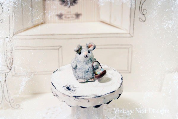 Porcelain Easter Bunny No.2 Handmade Dollhouse Miniature image 0