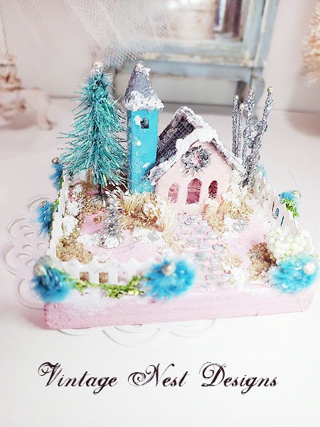 Putz Christmas House No.3:1 Handmade Miniature image 3