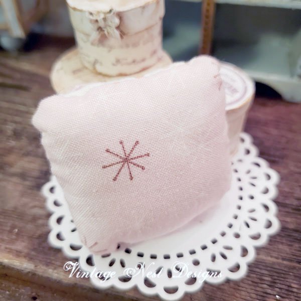 Pillow No.7 Dollhouse Miniature Handmade image 1