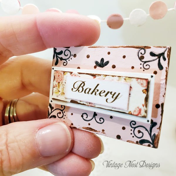 Bakery Sign No.13 Dollhouse Miniature Handmade image 1