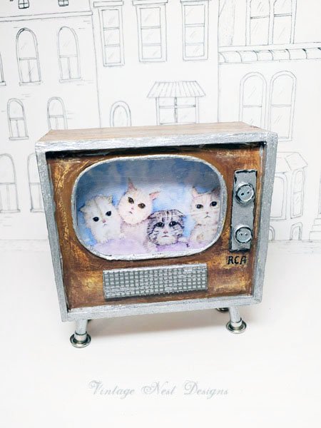 Retro TV No.1 Dollhouse Miniature Handmade image 11