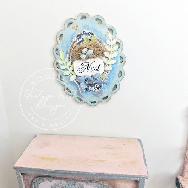 Bird Nest No.29 Dollhouse Miniature Handmade Framed Art image 5