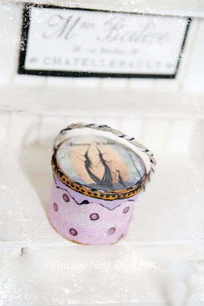 Dancing Witches Hat Band Box No.1 Dollhouse Miniature Handmade image 3