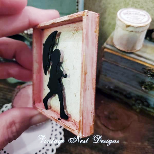 Child Silhouette No.5 Dollhouse Miniature Handmade image 3