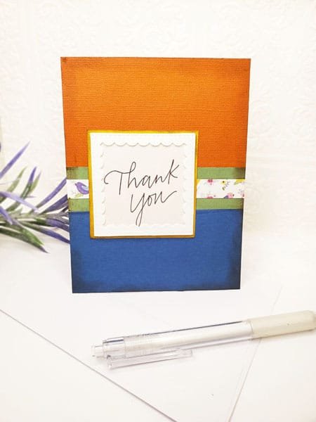 Thank You Card No.2 Greeting Blank Inside Handmade One of a Kind image 0