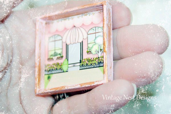 Store Front No.6:2 Dollhouse Miniature Handmade Wooden Framed Art image 3