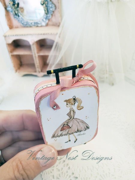 Barbie Suitcase No.5:2 Dollhouse Miniature Handmade image 1