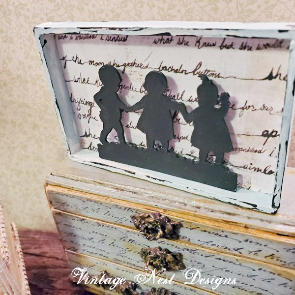 Child Silhouette No.3 Dollhouse Miniature Handmade image 3