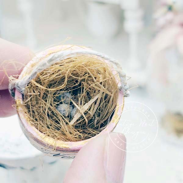 Bird Nest Basket No.8 Dollhouse Miniature Handmade image 4