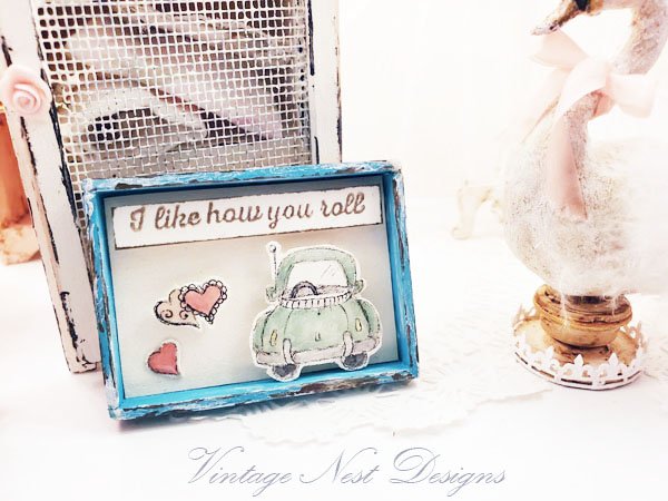 Valentine I Like How You Roll No.1 Dollhouse Miniature Handmade Framed Art image 6