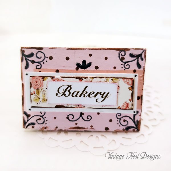 Bakery Sign No.13 Dollhouse Miniature Handmade image 0