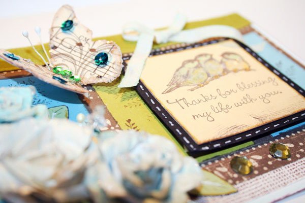 Bird Card No.2 Greeting Blank Inside Handmade One of a Kind image 1