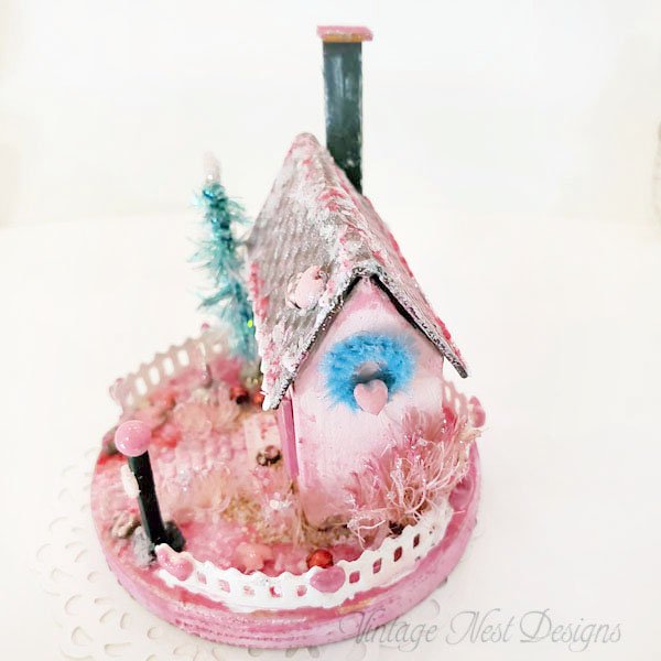 Valentine Putz Glitter Holiday House No.1 Handmade Miniature image 4